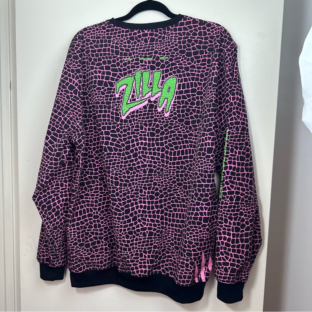 Santo‎ Studios Pink Black Snake Print”Eat Or Be Eaten” Hooded Top L *LIKE NEW*